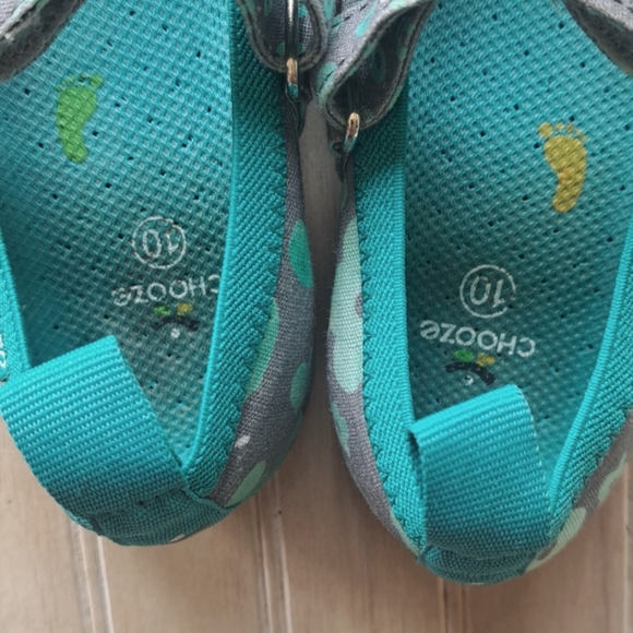 Chooze Blossom Turquoise Velcro Strap Slip On Fun Causal Mary Jane Flats - Picture 3 of 11